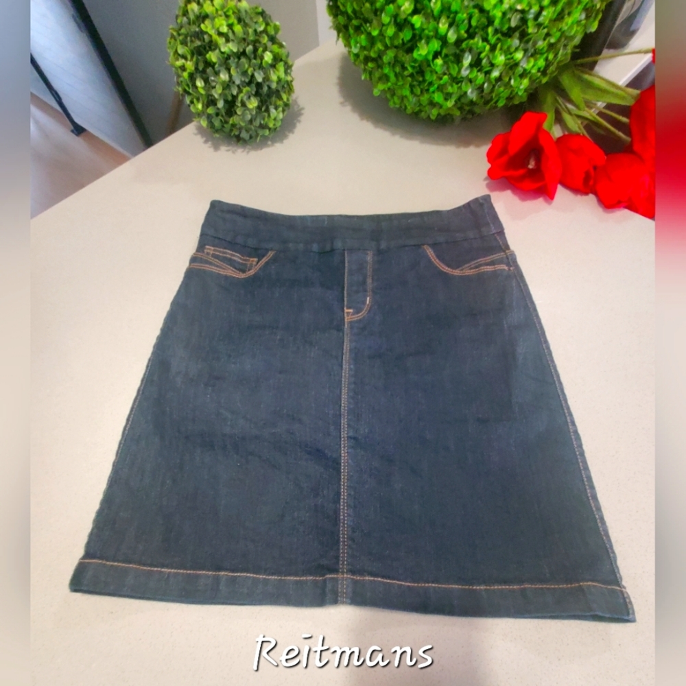 NWOT REITMANS Belle jupe-culotte en denim foncé extensible